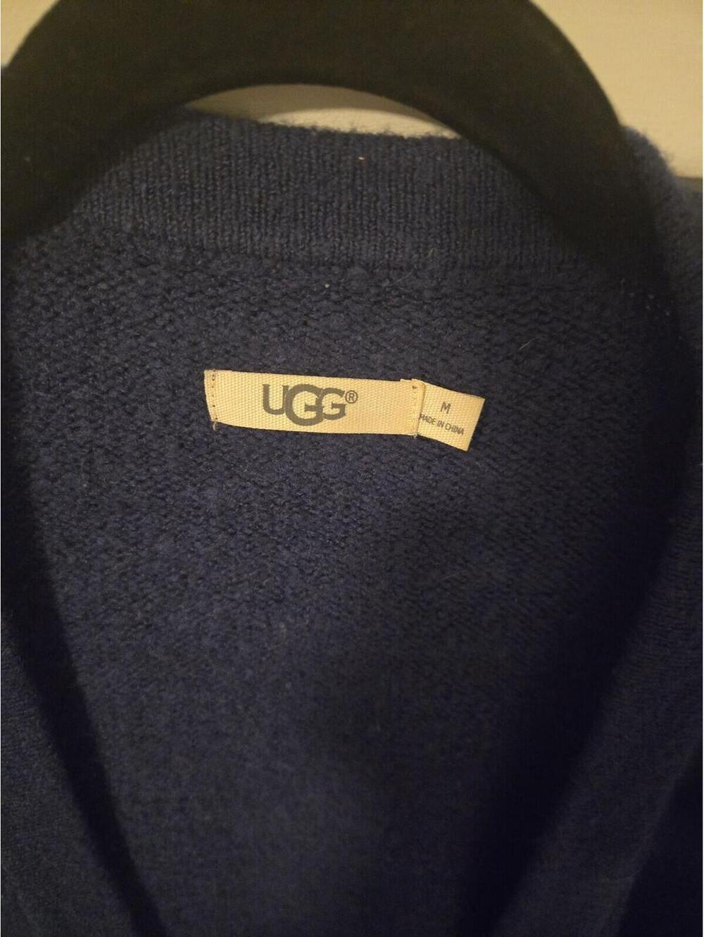 UGG Women's Navy Blue Wrap Cardigan Sweater Size Medium - Picture 2 of 5